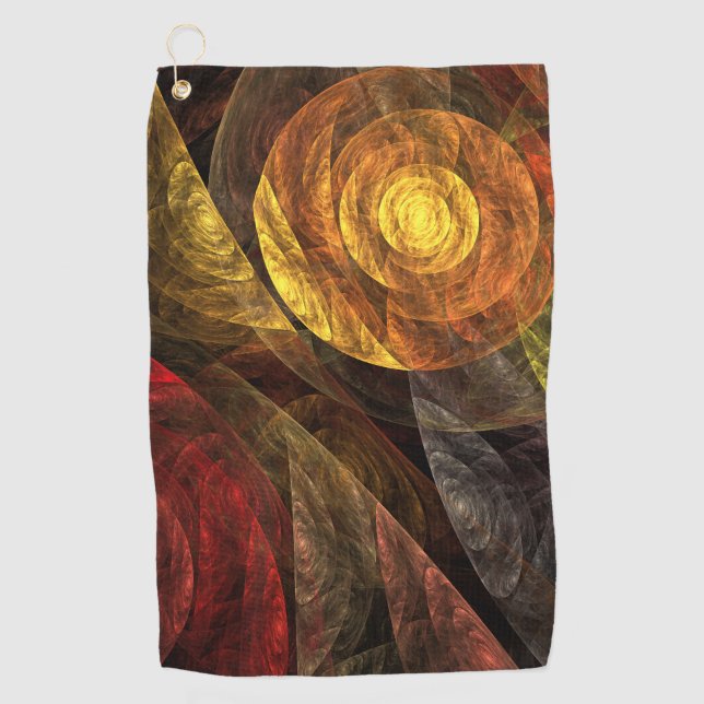 Sun Flower Floral Modern Abstract Art Pattern Golf Towel (Front)