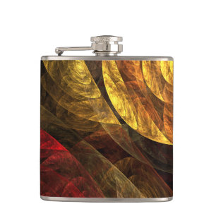 Sun Flower Floral Modern Abstract Art Pattern Hip Flask