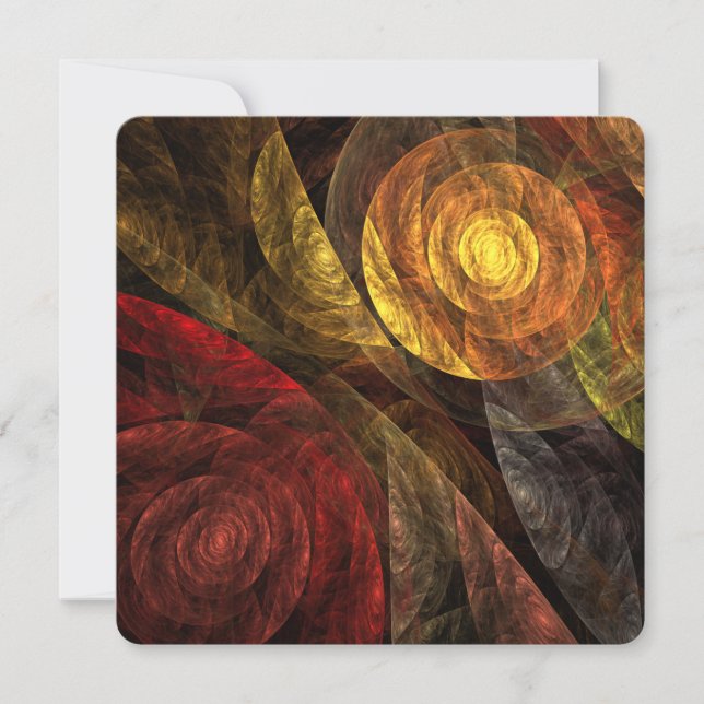 Sun Flower Floral Modern Abstract Art Pattern Invitation (Front)