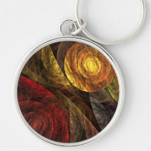 Sun Flower Floral Modern Abstract Art Pattern Key Ring