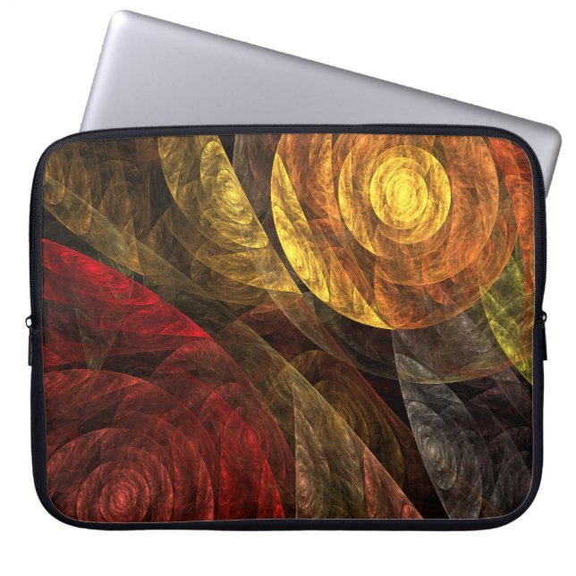Sun Flower Floral Modern Abstract Art Pattern Laptop Sleeve (Front)