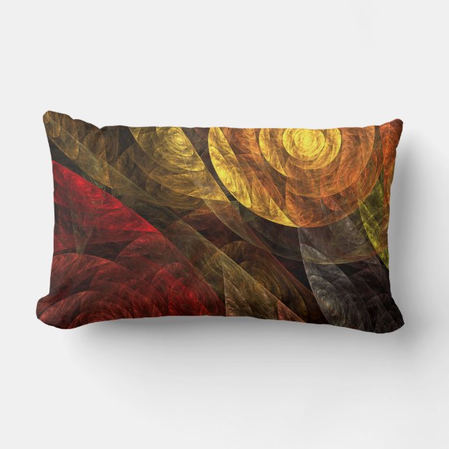 Sun Flower Floral Modern Abstract Art Pattern Lumbar Cushion (Front)