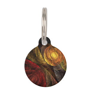 Sun Flower Floral Modern Abstract Art Pattern Pet Tag