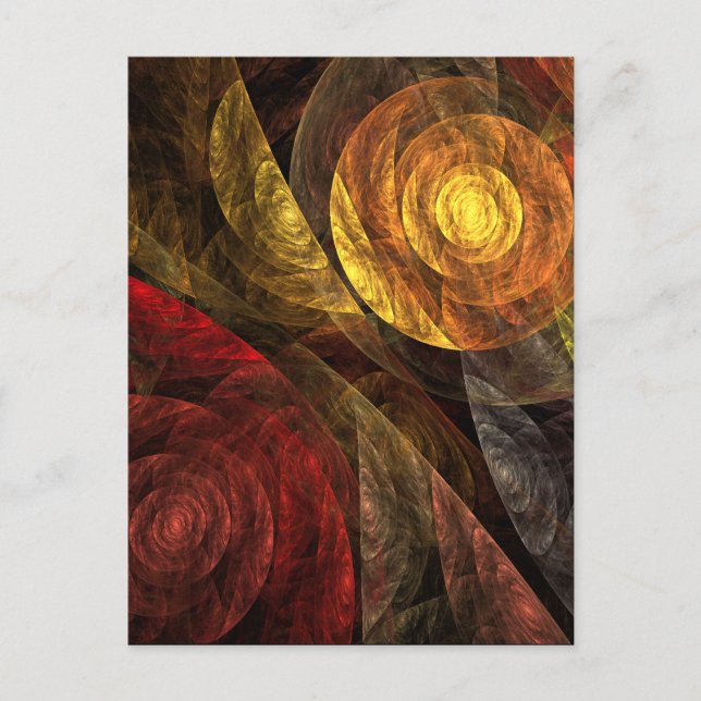 Sun Flower Floral Modern Abstract Art Pattern Postcard (Front)