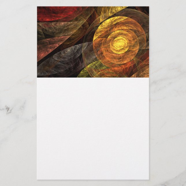 Sun Flower Floral Modern Abstract Art Pattern Stationery (Front)