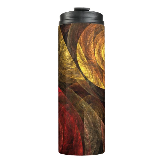 Sun Flower Floral Modern Abstract Art Pattern Thermal Tumbler (Front)