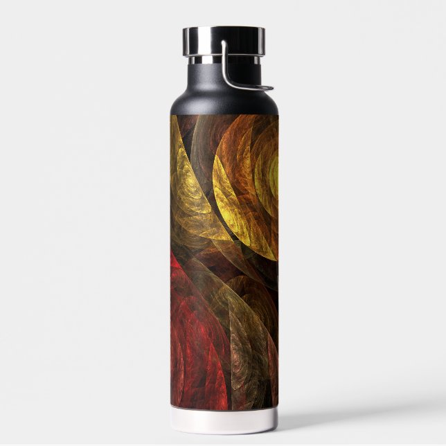 Sun Flower Floral Modern Abstract Art Pattern Water Bottle (Left)