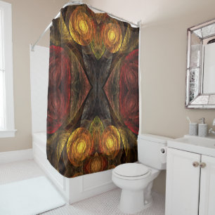 Sun Flower Floral Modern Abstract Art Shower Curtain