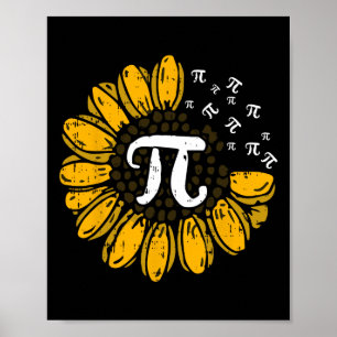 Sun-flower Pi Day Cool Math Symbols Teacher Studen Poster