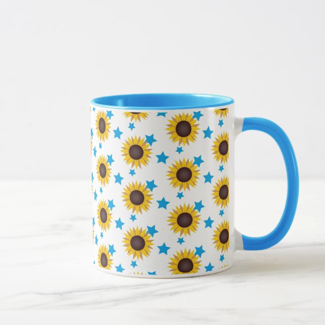 Sun Flowers background   Mug (Right)
