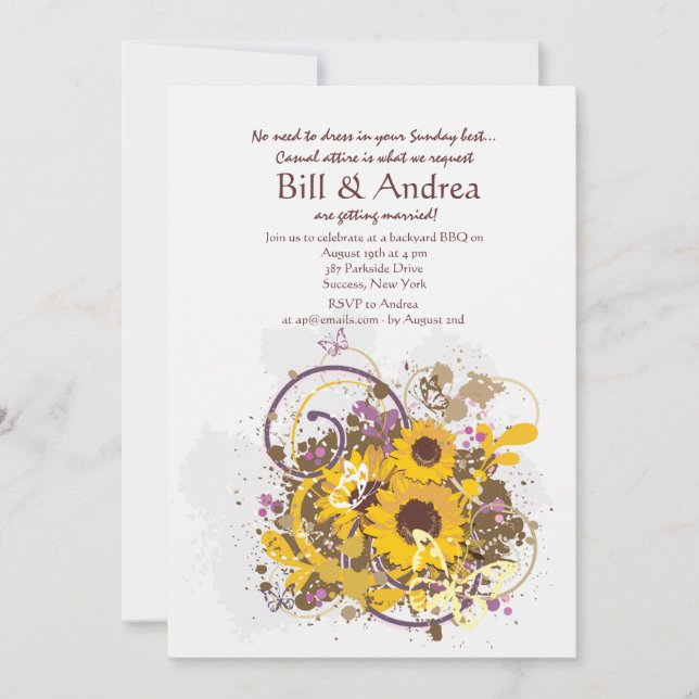 Sun Flowers Invitation (Front)