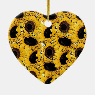 sun flowers petals swim dive marine nature yellow ceramic tree decoration