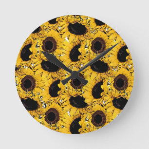 sun flowers petals swim dive marine nature yellow round clock