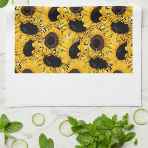 sun flowers petals swim dive marine nature yellow tea towel