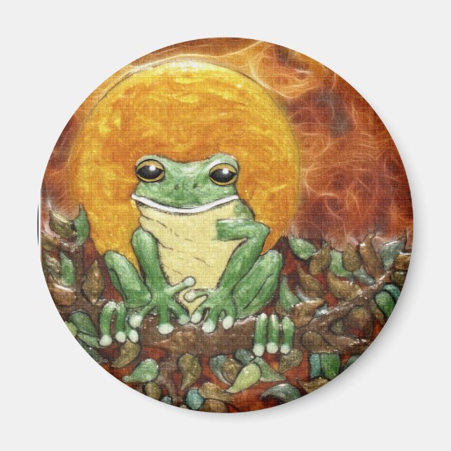 Sun Frog Tree-Frog Art Magnet (Front)