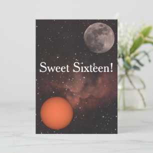 sun, full moon, Nebula sweet Sixteen Card