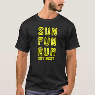 Sun Fun Rum Florida Keys Yellow Day Drinking Key T-Shirt