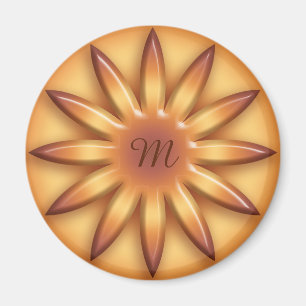 Sun. Geometric gradient element. Monogram. Magnet