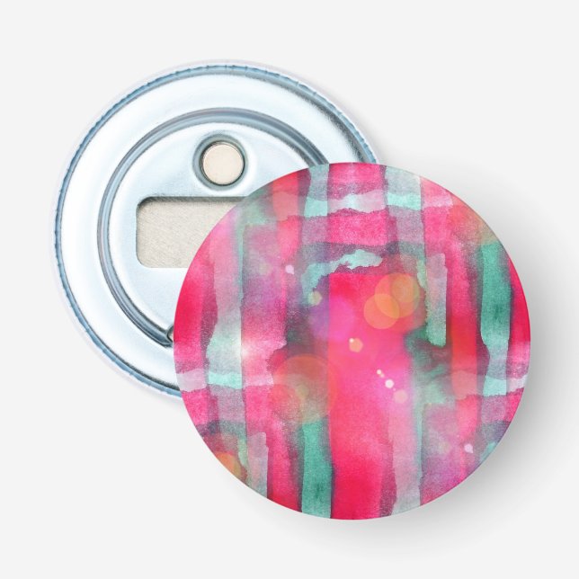 Sun glare abstract painted watercolor bottle opener (Front)