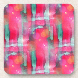 Sun glare abstract painted watercolor coaster