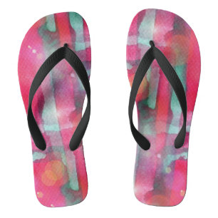 Sun glare abstract painted watercolor thongs