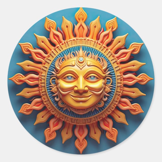 Sun God Classic Round Sticker (Front)