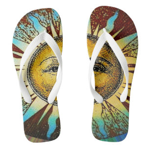 Sun God Sun face summer slippers Thongs