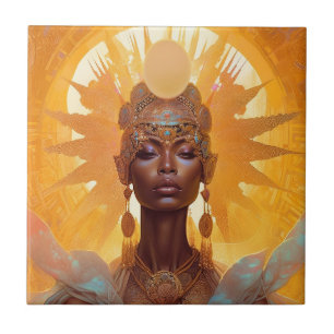 Sun Goddess Fantasy Art Ceramic Tile