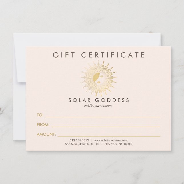 Sun Goddess Girl Logo Spray Tanning Pink Gift Card (Front)