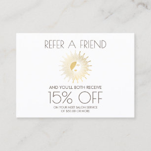 Sun Goddess Girl Logo Spray Tanning Salon Referral Card