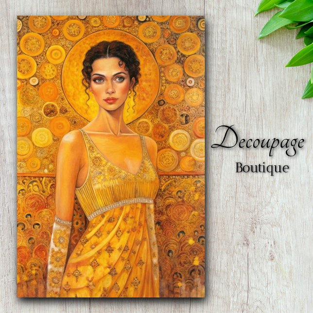 Sun Goddess Klimt-Inspired Golden Era Decoupage Tissue Paper (Sun Goddess Klimt Inspired Golden Era Decoupage Tissue Paper By Decoupage Boutique)