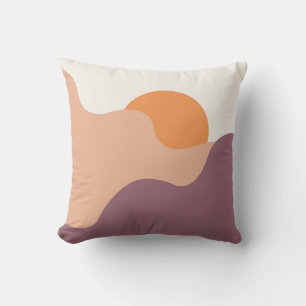 Sun goes down behind the purple hills cushion