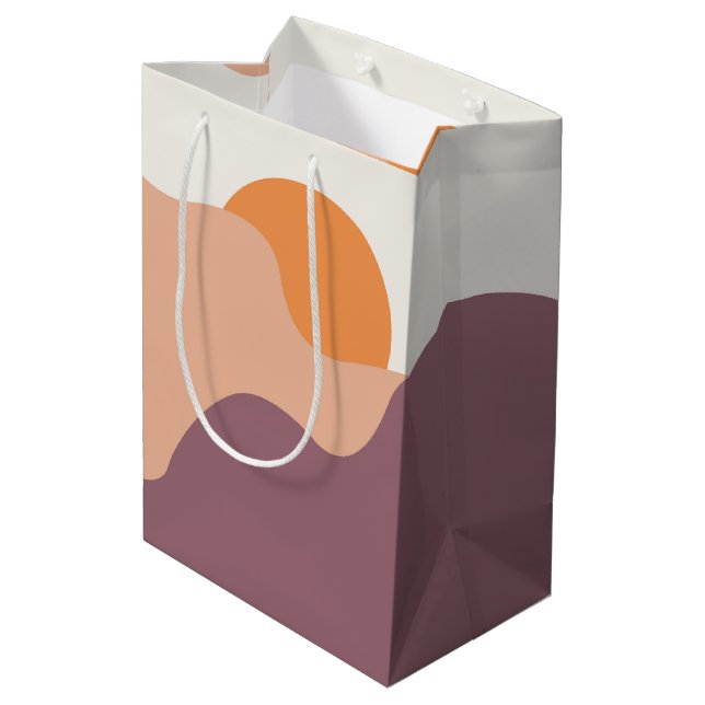 Sun goes down behind the purple hills medium gift bag (Back Angled)