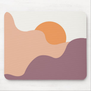Sun goes down behind the purple hills mouse pad