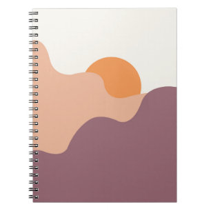 Sun goes down behind the purple hills notebook