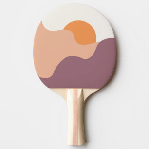Sun goes down behind the purple hills ping pong paddle