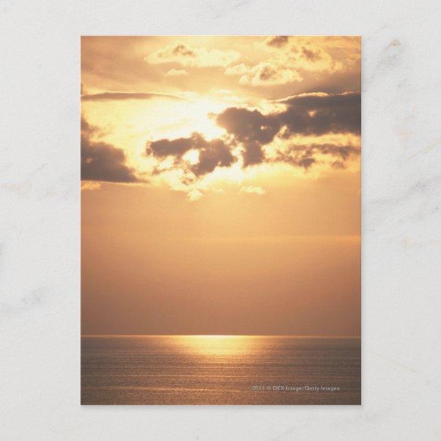 Sun goes down on the ocean postcard (Front)
