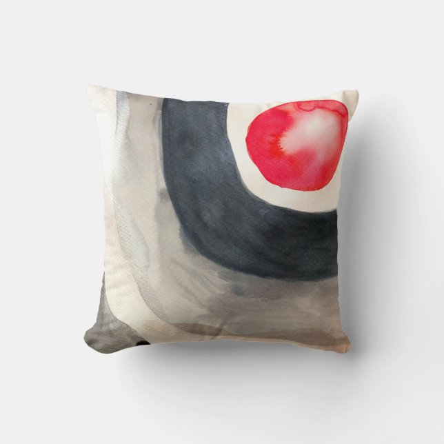 Sun grey and black abstract modern art cushion (Front)
