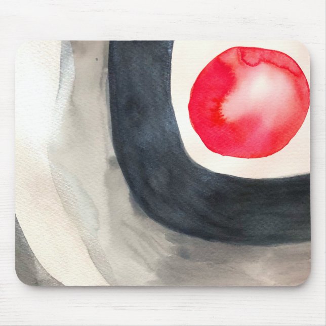 Sun grey and black abstract modern art mouse pad (Front)