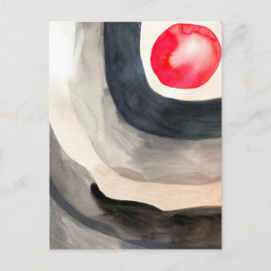 Sun grey and black abstract modern art postcard