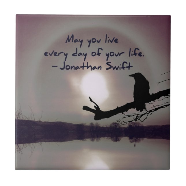 Sun Halo over Wales with a Raven ceramic Tile (Front)