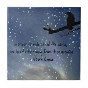 Sun Halo Snow with a Raven ceramic Tile