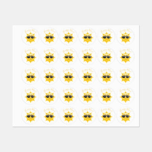 Sun Happy Mail Baby Shower Labels