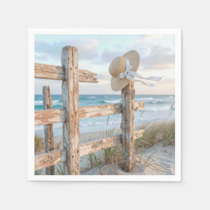 Sun Hat On a Beach Fence Napkin