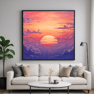 Sun Horizon - Vibrant Painterly Illustration Style Poster