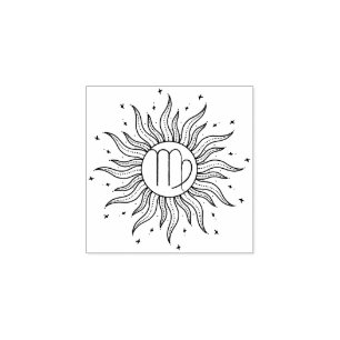 Sun Horoscope Virgo Rubber Stamp