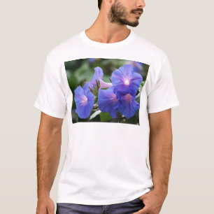 Sun Illuminated Blue and Lavender Morning Glories T-Shirt