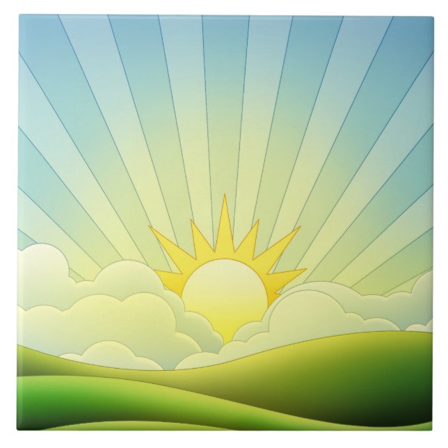 Sun illustration tile (Front)