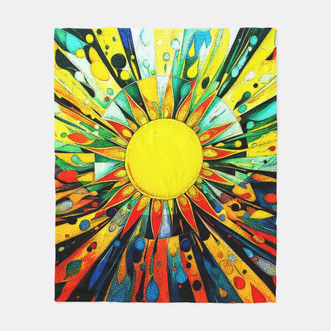 Sun In Abstract 910 Fleece Blanket (Front)