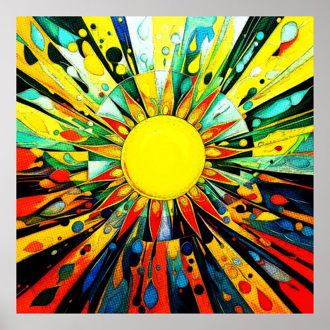 Sun In Abstract 910 Poster (Front)